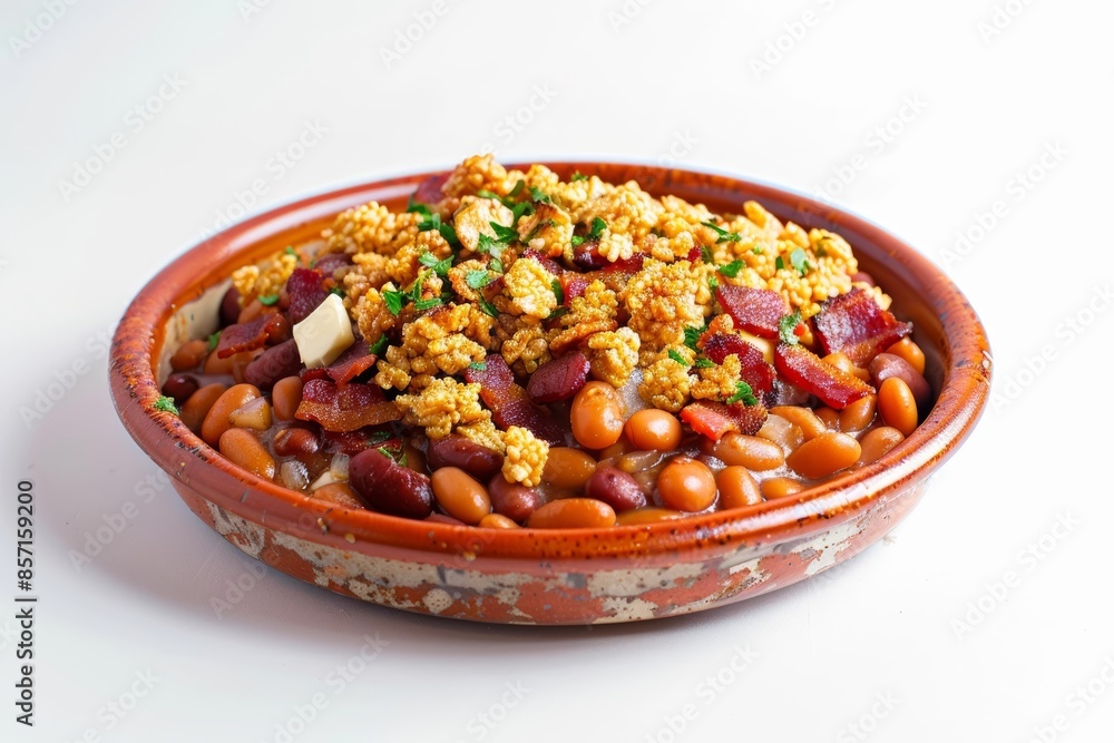 Delectable Campfire Baked Beans with Rich Bacon Topping Delectable Campfire Baked Beans with Rich Bacon Topping