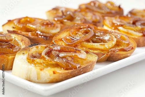 Rustic Caramelized Onion and Asiago Cheese Toasted Baguette © Mayatnikstudio