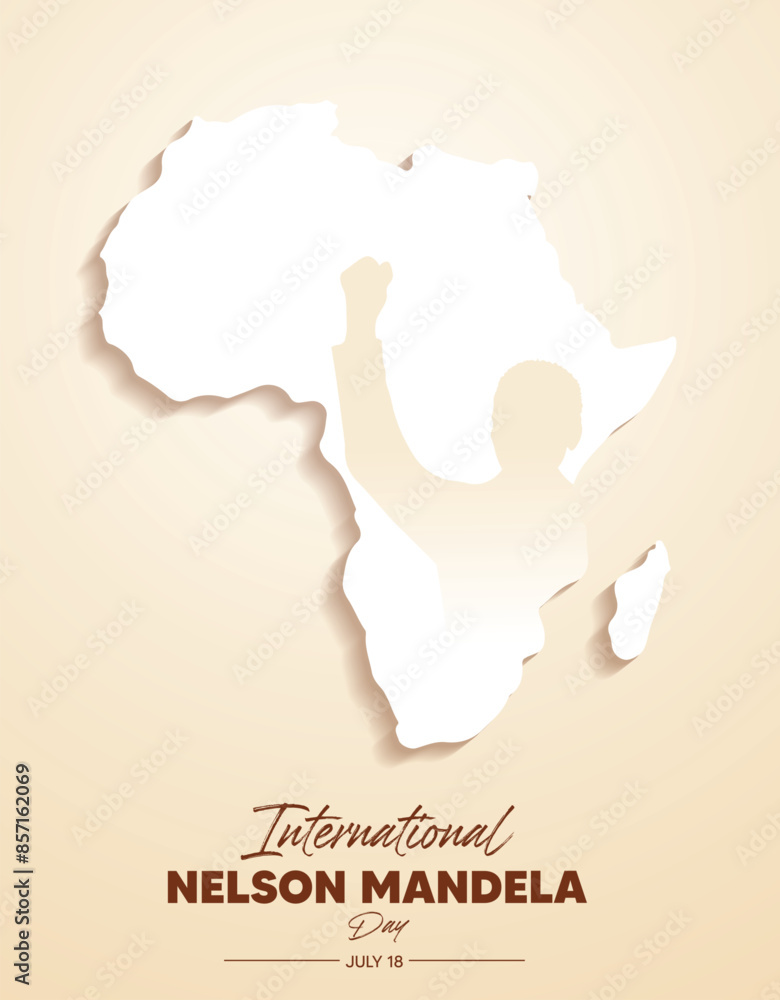 happy Nelson Mandela International Day 18th July Vector illustration ...