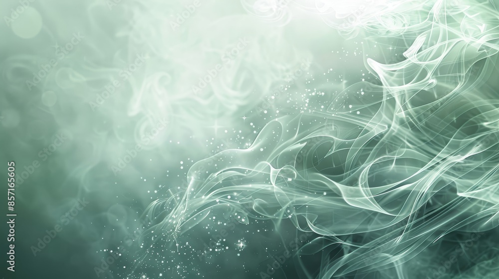 Silver and forest green with light trails bokeh and swirling smoke. background Silver and forest green with light trails bokeh and swirling smoke. background