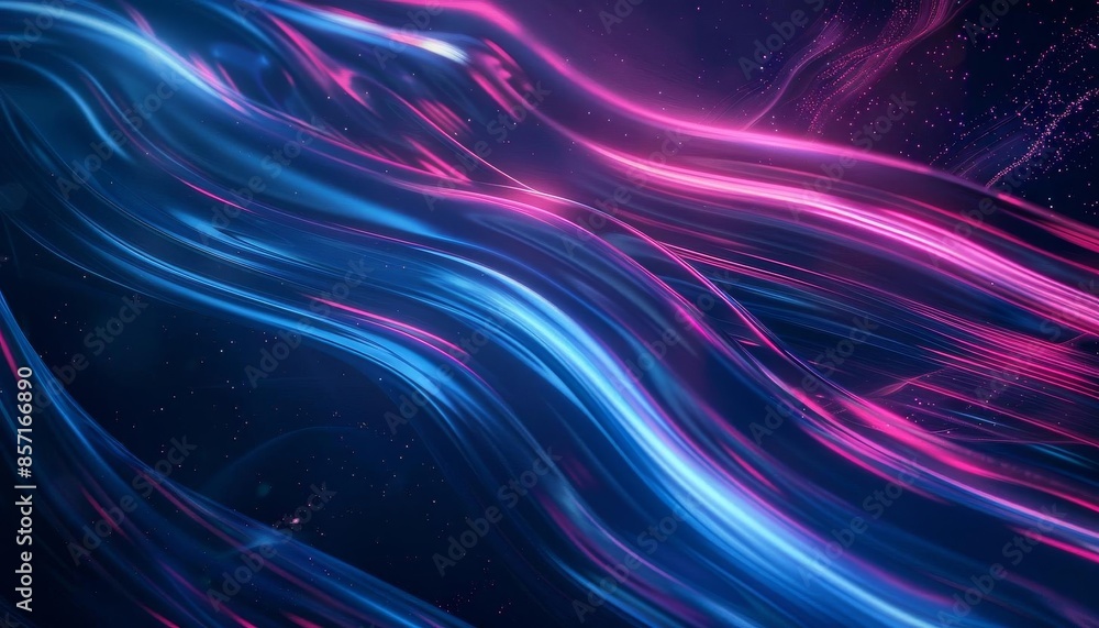 A dark abstract background with streaks of blue and pink light A dark abstract background with streaks of blue and pink light