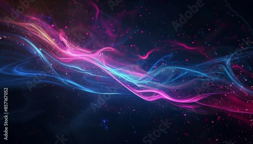 Wallpaper Mural A dark abstract background with streaks of blue and pink light Torontodigital.ca