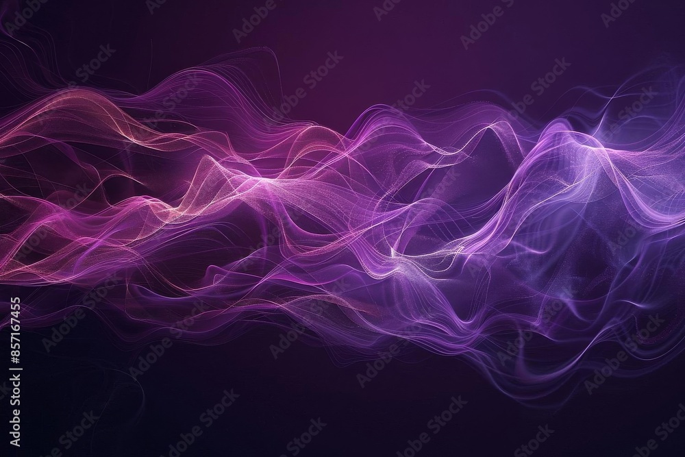A dark abstract background with waves of purple and pink light A dark abstract background with waves of purple and pink light