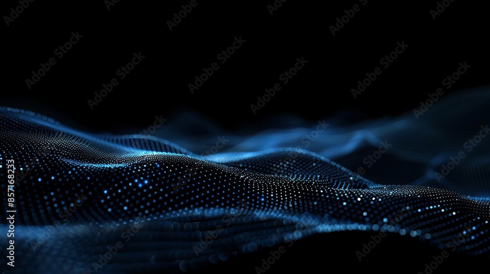 A dark abstract background with blue connected dots A dark abstract background with blue connected dots