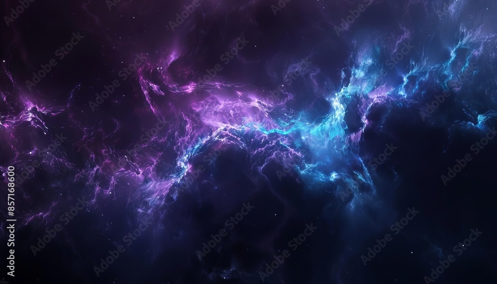 A dark abstract background with a burst of blue and purple light A dark abstract background with a burst of blue and purple light