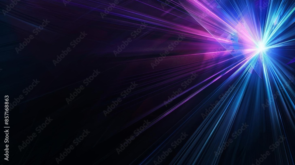 Obraz premium A dark abstract background with a burst of blue and purple light