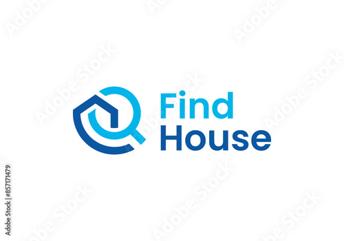 find home logo design. creative search house symbol icon vector.