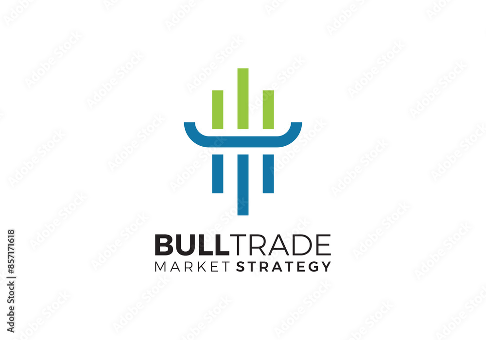 horn bull with chart logo design. growth financial symbol icon vector. horn bull with chart logo design. growth financial symbol icon vector.