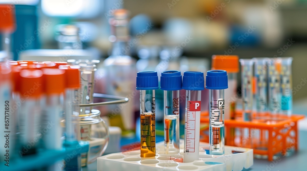 Scientists closely test pH levels of chemical waste before recycling, using test tubes and lab equipment. Scientists closely test pH levels of chemical waste before recycling, using test tubes and lab equipment.