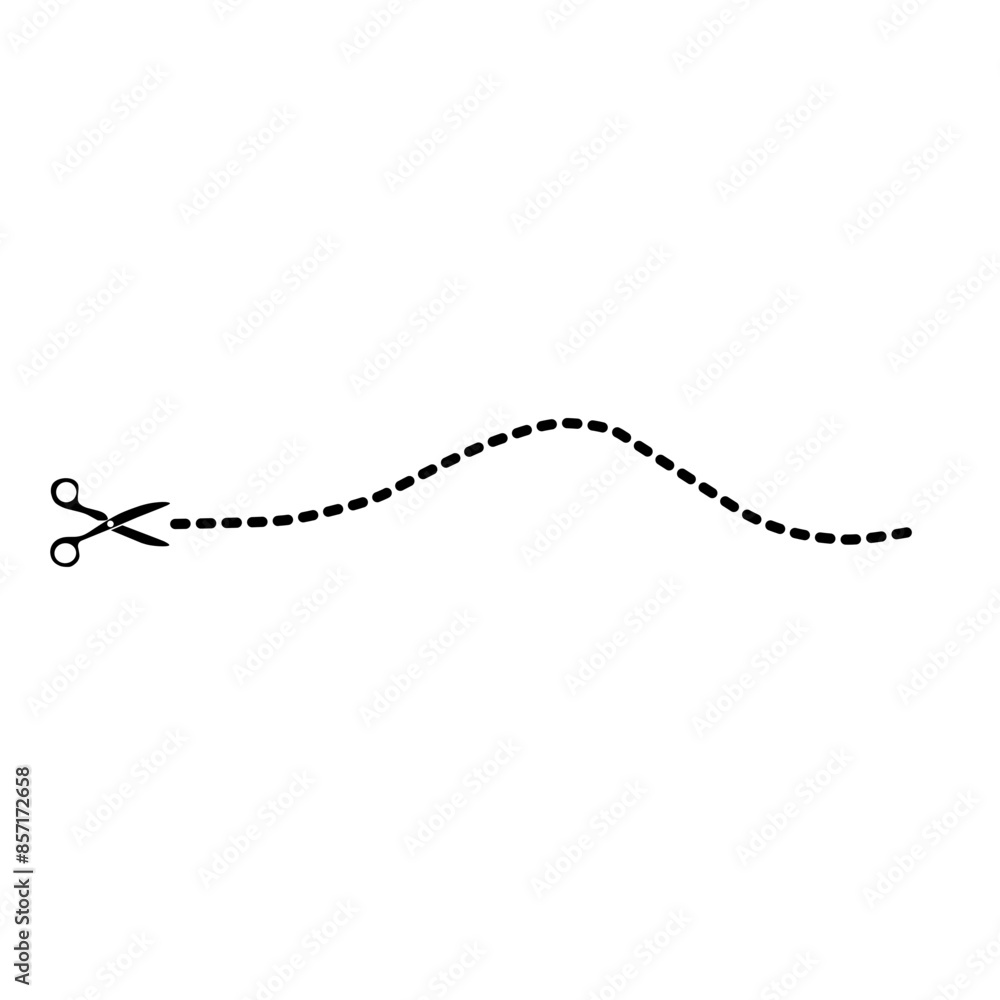 Dashed Cut Lines With Scissors Dashed Cut Lines With Scissors