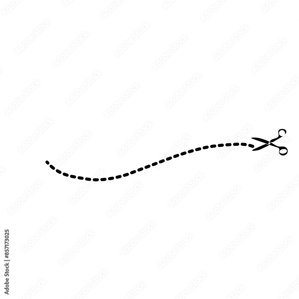 Dashed Cut Lines With Scissors Dashed Cut Lines With Scissors