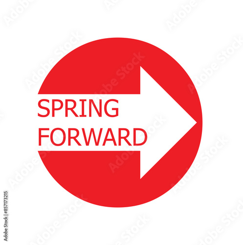 Spring forward. Handwriting phrase. Hand drawn vector illustration on white background.