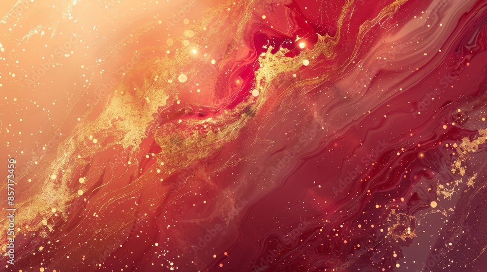 Obraz premium Marble texture with red and gold overlaid with diffused lights background