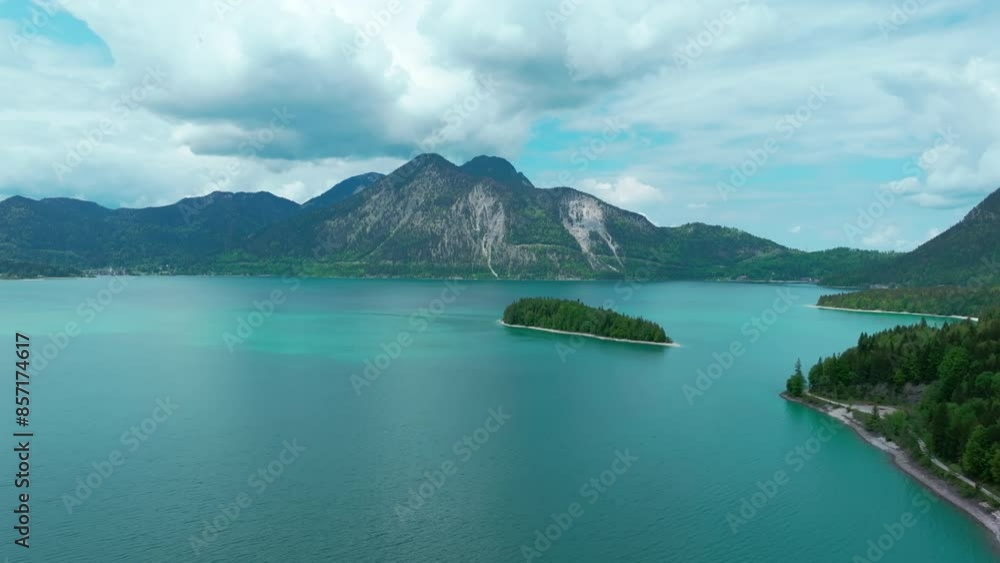 Drohnenaufnahme vom Walchensee Panorama Drohnenaufnahme vom Walchensee Panorama