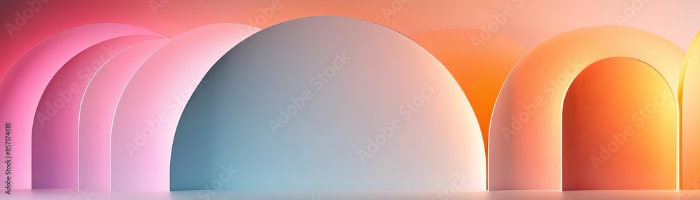 Abstract colorful arches background with soft gradients. Abstract colorful arches background with soft gradients.