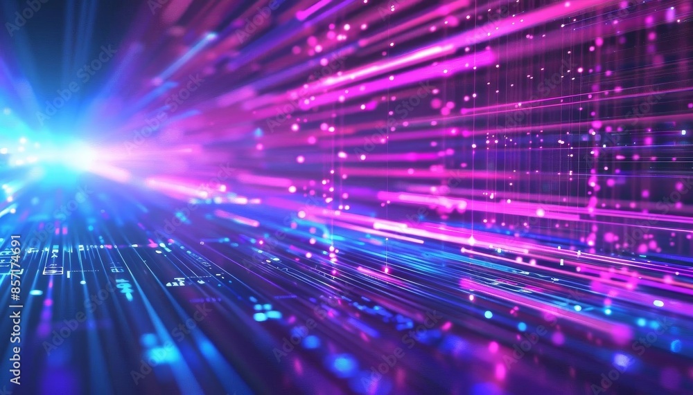 A digital technology background with purple and blue light streaks and text Digital Technology A digital technology background with purple and blue light streaks and text Digital Technology