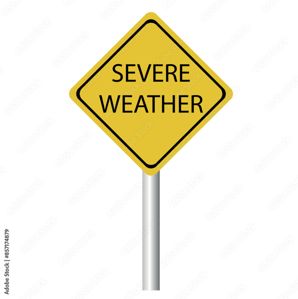 Digital sign on the highway stating that Use Be Cautioned in Severe Weather. Digital sign on the highway stating that Use Be Cautioned in Severe Weather.