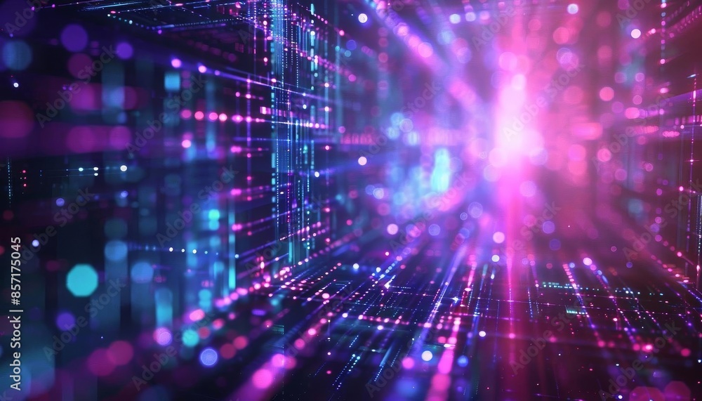A digital technology background with purple and blue light streaks and text Digital Technology A digital technology background with purple and blue light streaks and text Digital Technology
