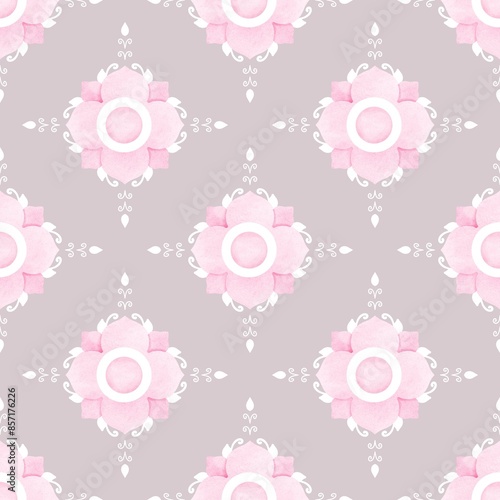 Ancient flower pattern pink