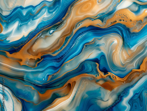 Abstract Blue and Brown Background, Generative AI Illustration