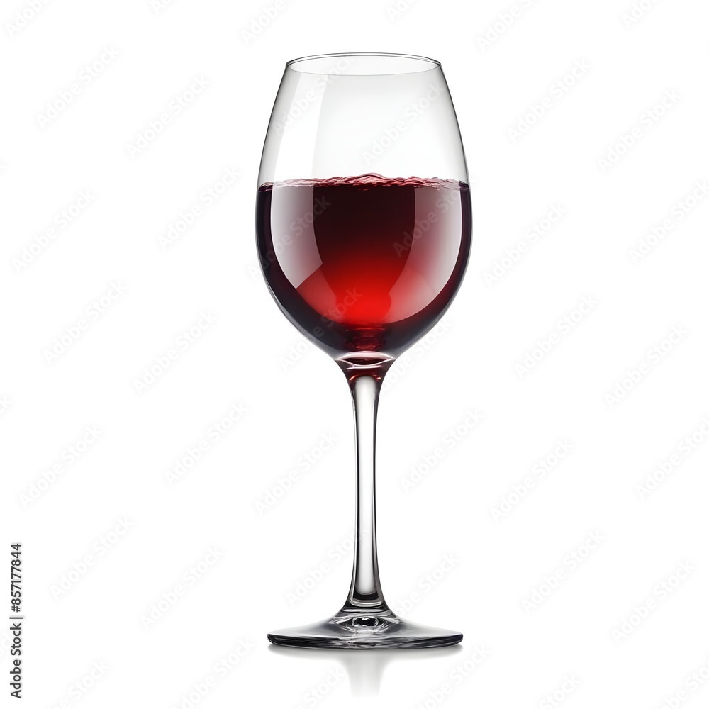 A glass of red wine on a white background A glass of red wine on a white background