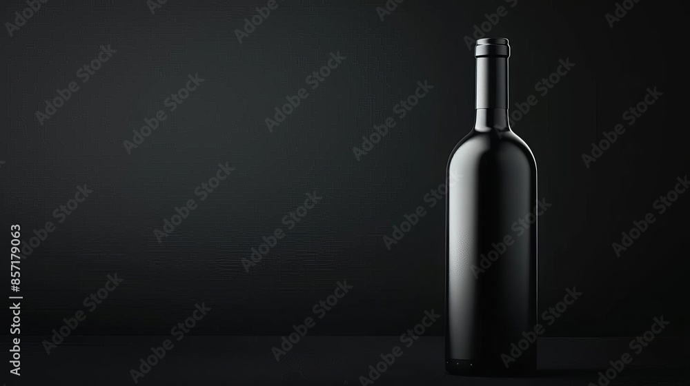 Single wine bottle on dark background. Single wine bottle on dark background.