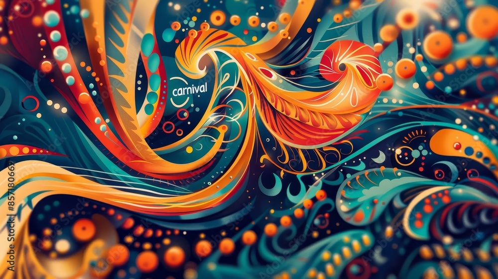 Concentric wave-like patterns in vibrant colors carnival in sparkling highlights background Concentric wave-like patterns in vibrant colors carnival in sparkling highlights background