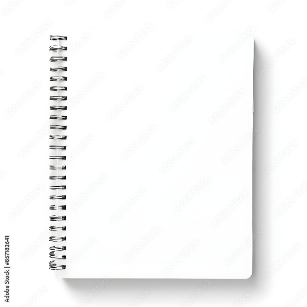 A white notepad with copy space on a white background A white notepad with copy space on a white background