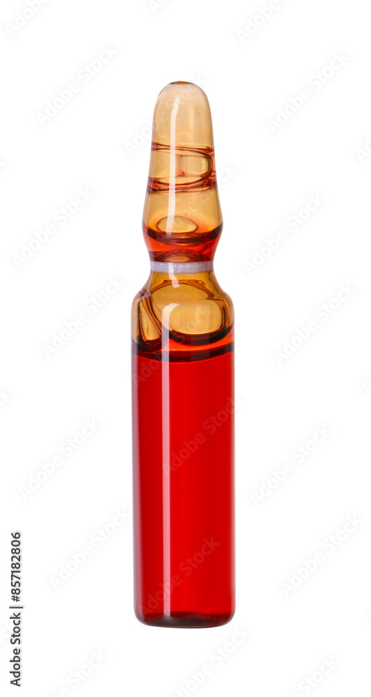 Glass ampoule with liquid isolated on white Glass ampoule with liquid isolated on white