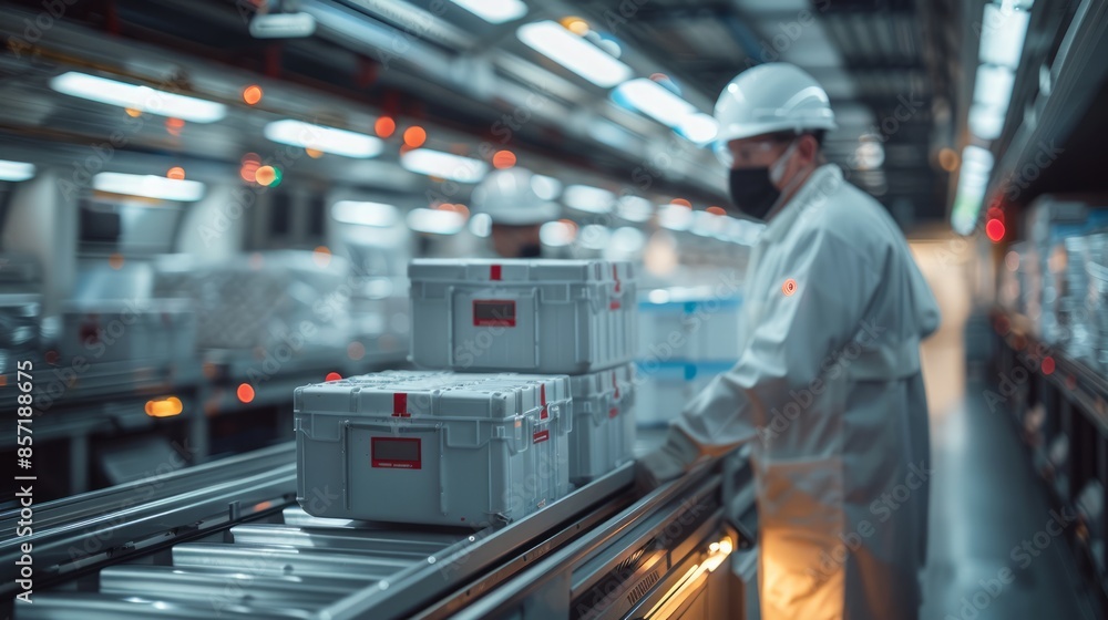 Automated vehicles moving medical devices onto airplanes, streamlining logistics for healthcare emergencies. Automated vehicles moving medical devices onto airplanes, streamlining logistics for healthcare emergencies.