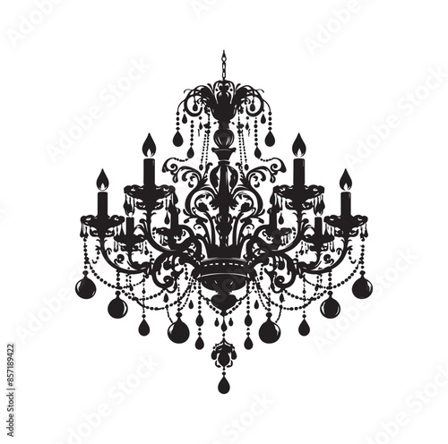 chandelier vector illustration icon silhouette style