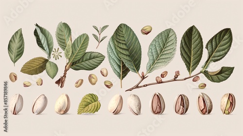 Pistachio Branch Illustration