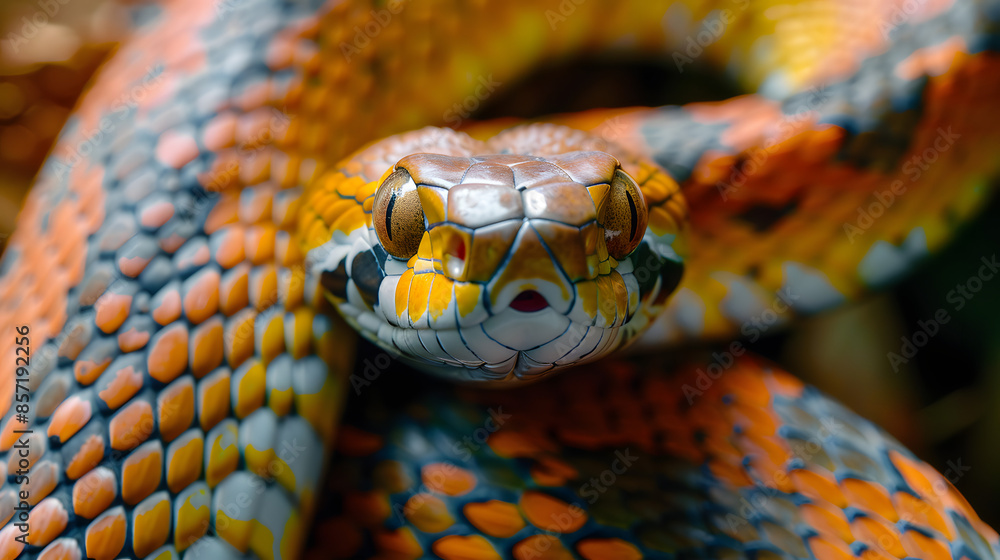 Fototapeta premium Close up view of a dangerous snake