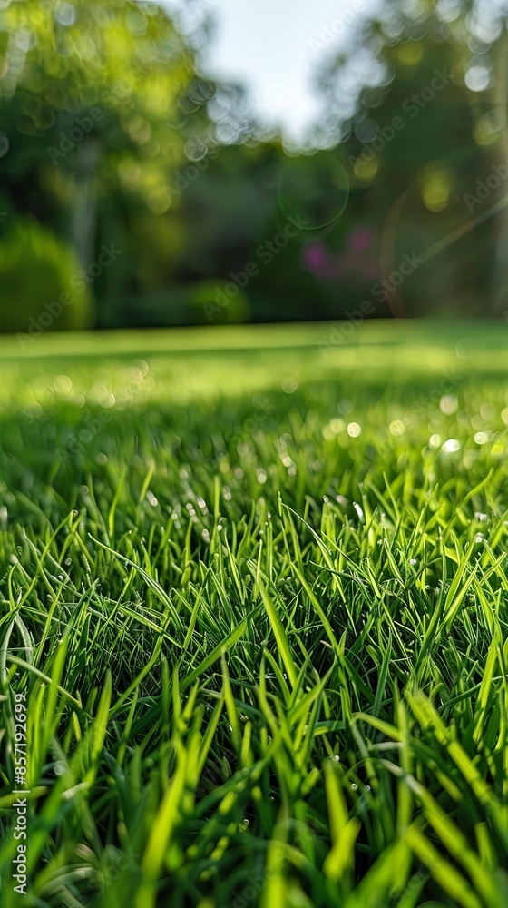 Lush Green Garden Grass in Close-Up Lush Green Garden Grass in Close-Up