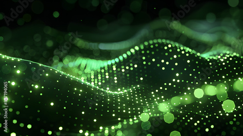 abstract green background with particles