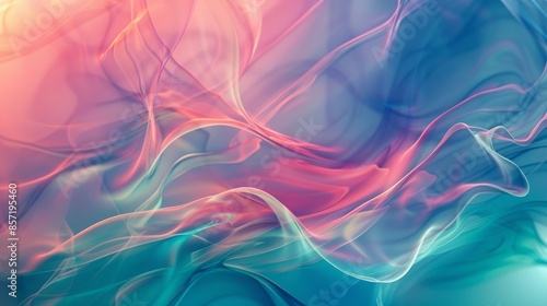Dynamic abstract background in teal coral and magenta shades smooth gradients and iridescent textures background