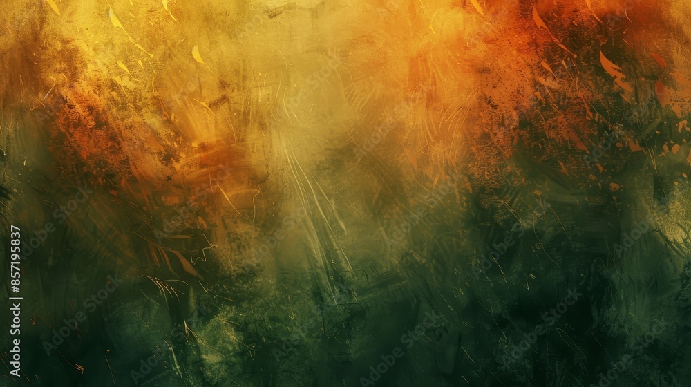 Abstract with terracotta olive green and mustard yellow hues textured gradients