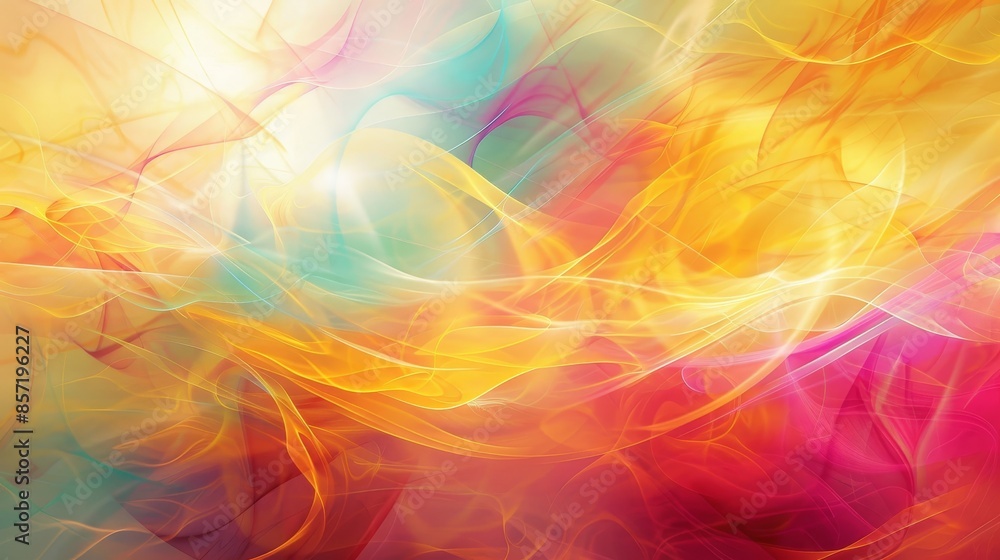 Luminous wallpaper with bright yellow fuchsia and turquoise hues dynamic light flares and fluid waves Luminous wallpaper with bright yellow fuchsia and turquoise hues dynamic light flares and fluid waves