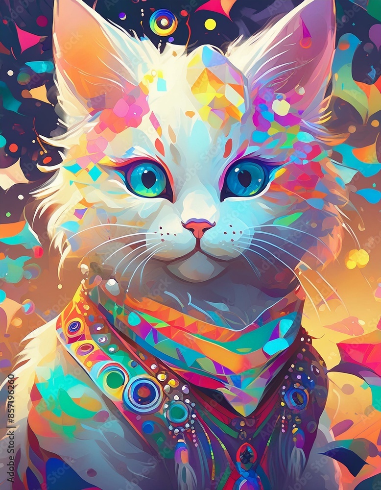 美しくデザインした猫のイラスト 美しくデザインした猫のイラスト