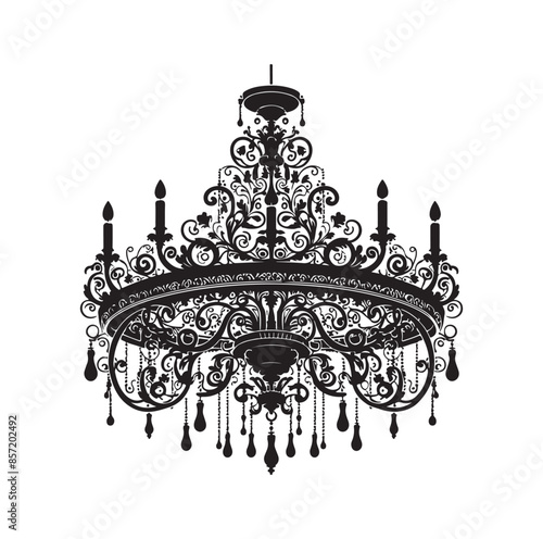 chandelier vector illustration icon silhouette style