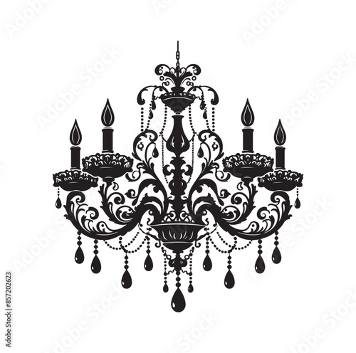 chandelier vector illustration icon silhouette style