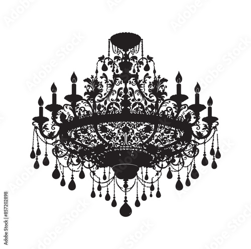 chandelier vector illustration icon silhouette style
