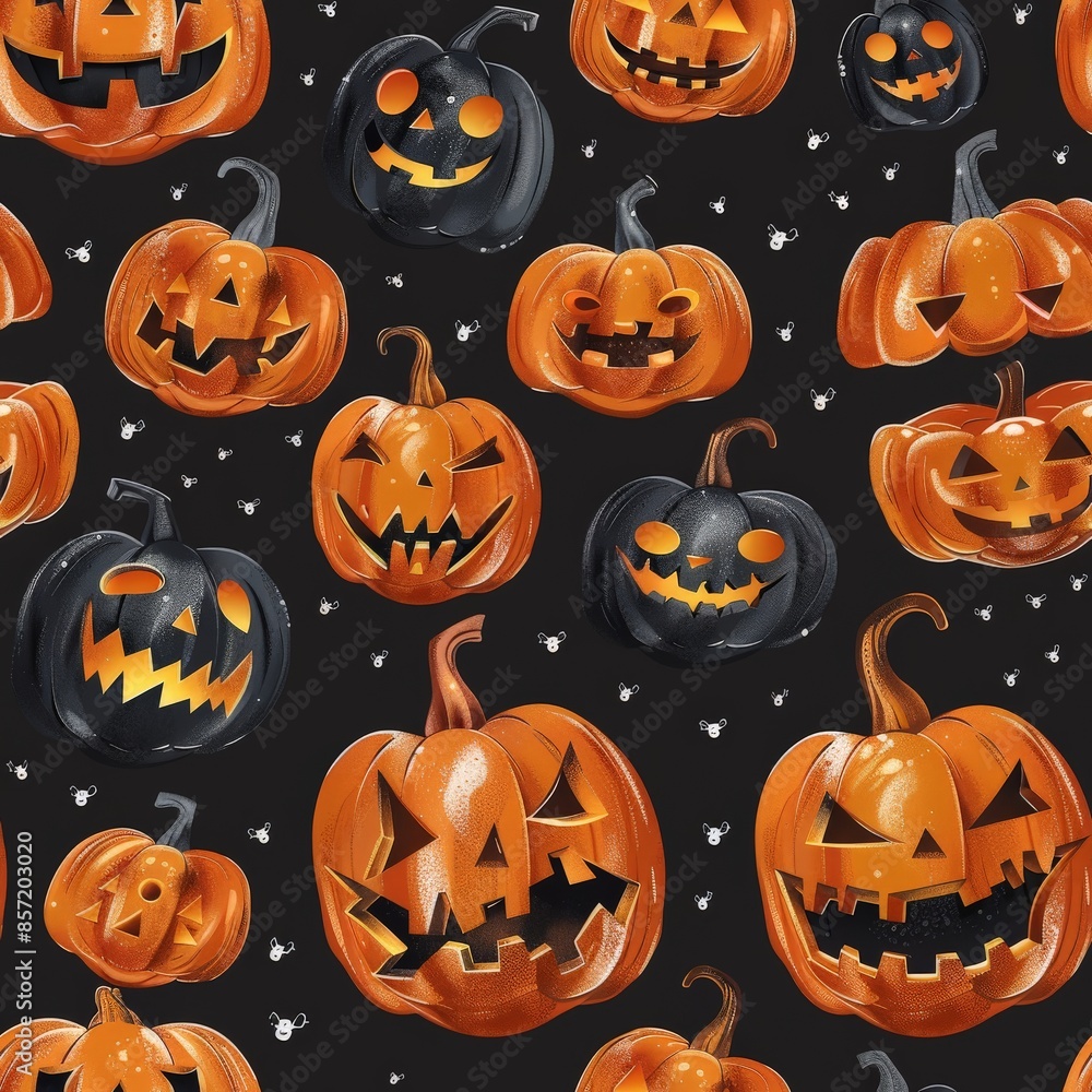 halloween seamless pattern illustration. halloween seamless pattern illustration.