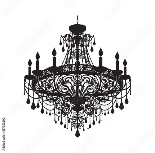 chandelier vector illustration icon silhouette style