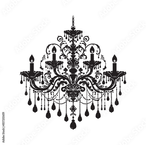 chandelier vector illustration icon silhouette style