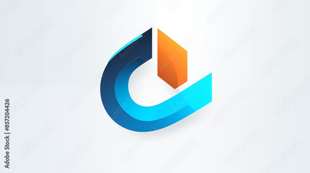 Abstract 3D Logo Design with Blue and Orange Elements Abstract 3D Logo Design with Blue and Orange Elements