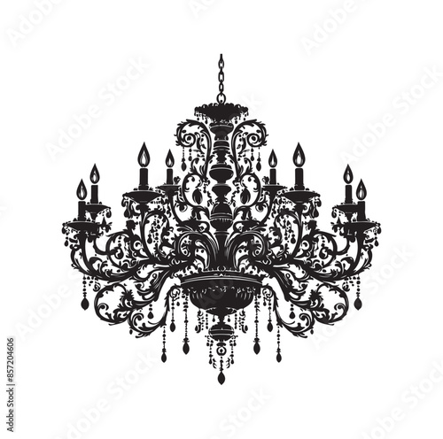 chandelier vector illustration icon silhouette style