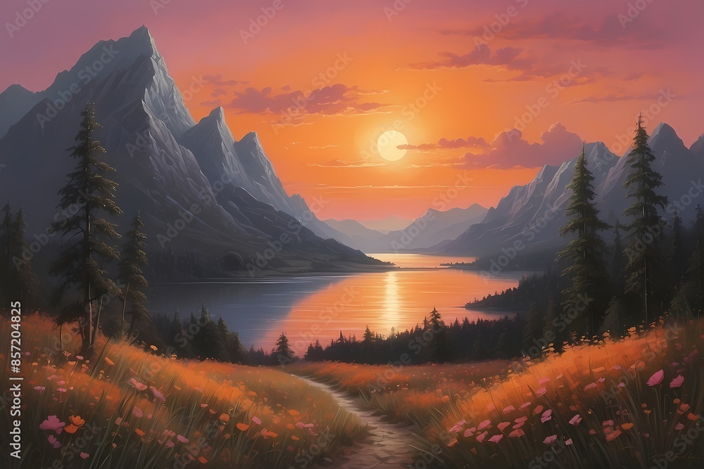 Obraz premium sunrise in the mountains