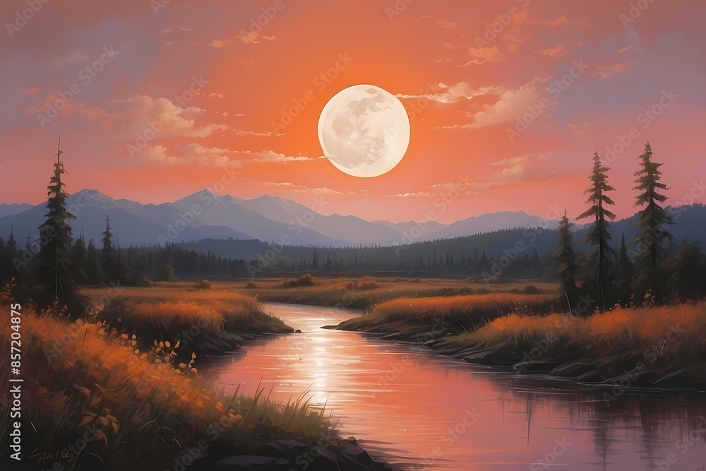 Fototapeta premium sunset in the forest