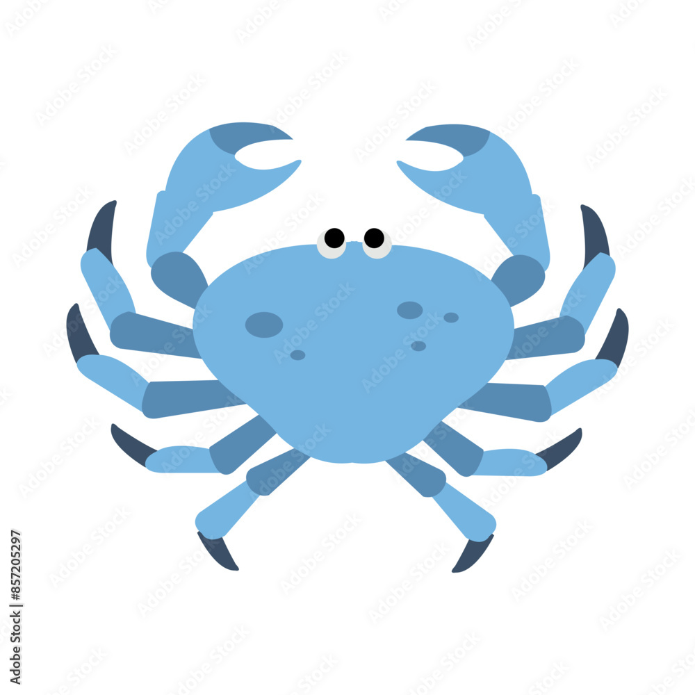 Blue Cartoon Crab Icon